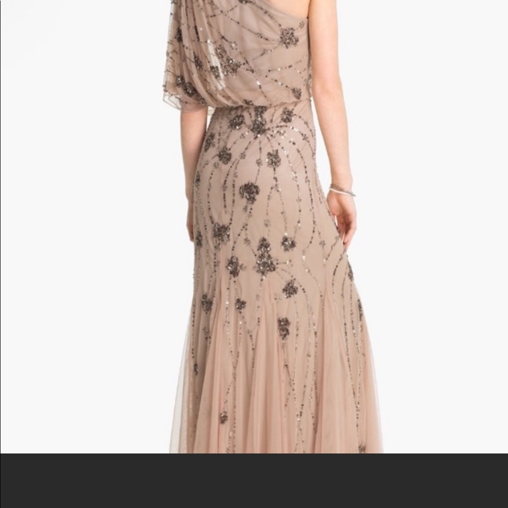 Adrianna Papell one shoulder gown